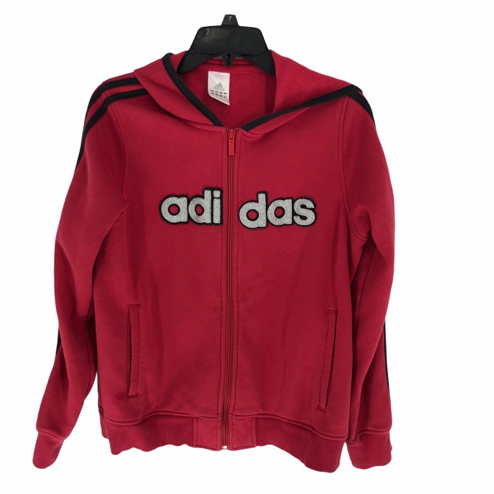 Adidas Womens Retro Full Zip 3 Stripe Logo Hoodie - Picture 1 of 7
